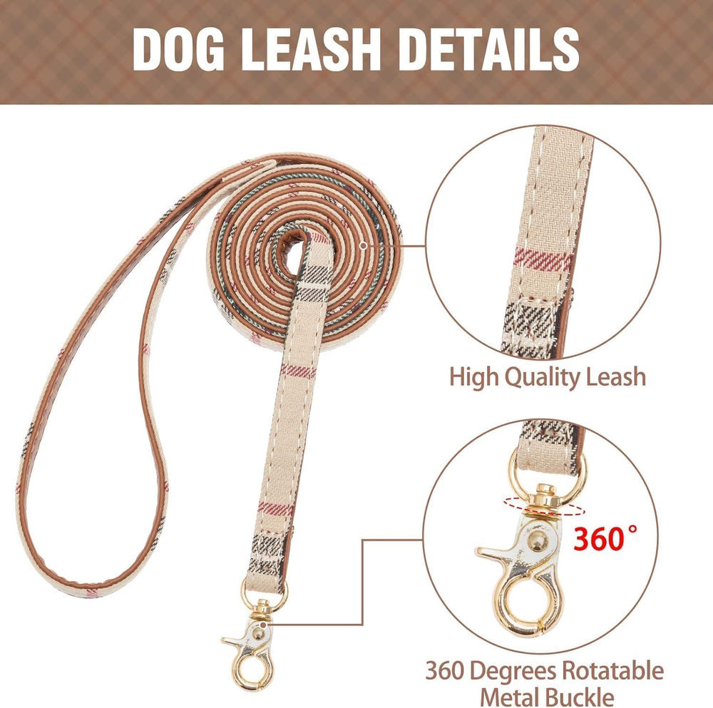 KOOLTAIL conjunto de collar con lazo beige para mascotas pequeñas