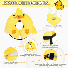 KOOLTAIL Cono inflable, diseño leon, aspecto atractivo durante la recuperación.