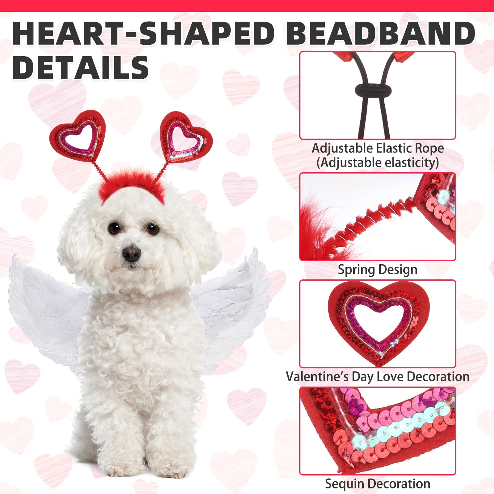 KOOLTAIL disfraz San Valentín para perro, fácil de colocar y lucir.
