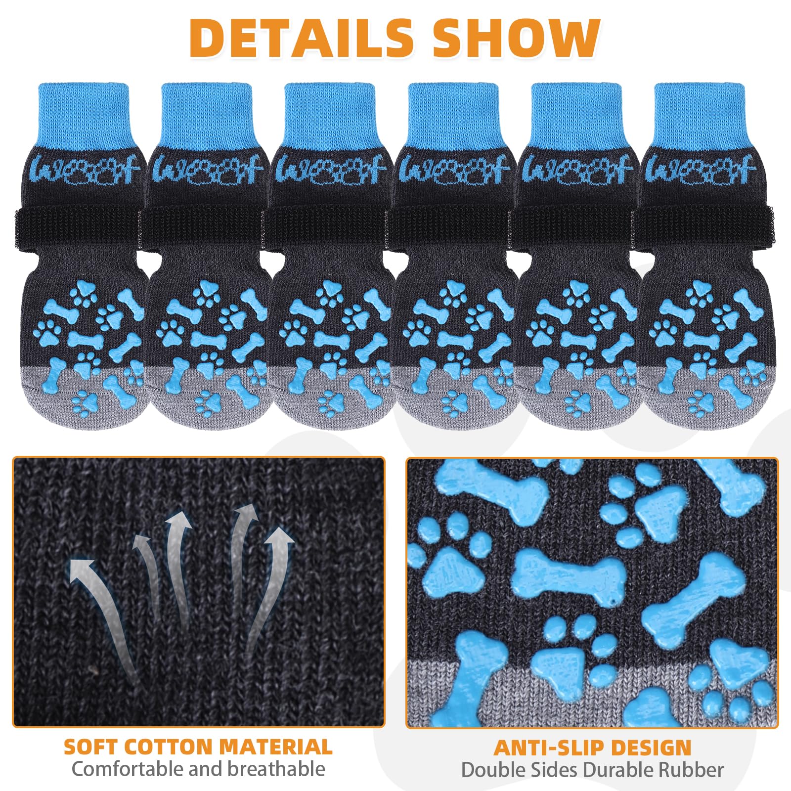 KOOLTAIL doble agarre patitas perro dos lados mejora tracción en superficies lisas.