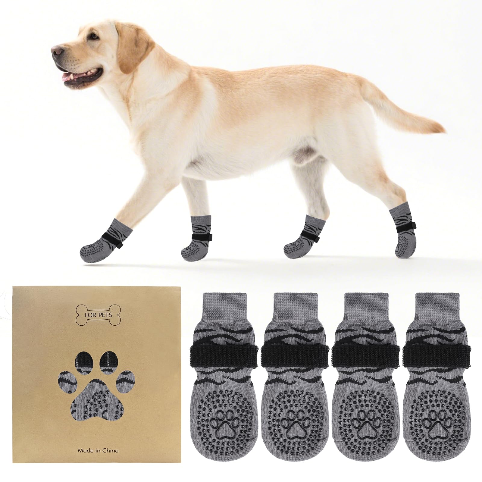 KOOLTAIL calcetines para perros con agarre doble, mejor tracción en suelos duros.