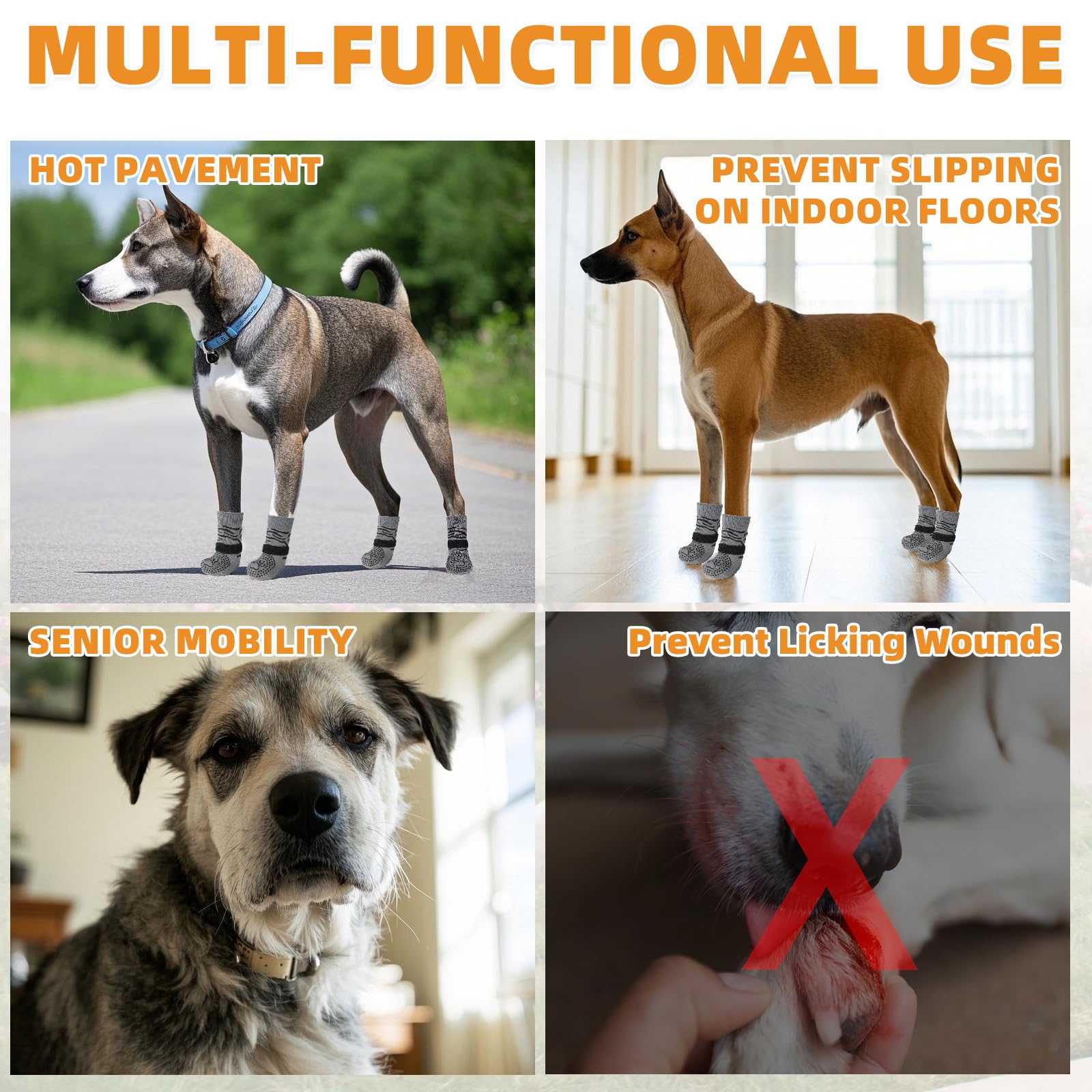 KOOLTAIL calcetines disponibles en varias tallas, aptos para perros pequeños, medianos y grandes.