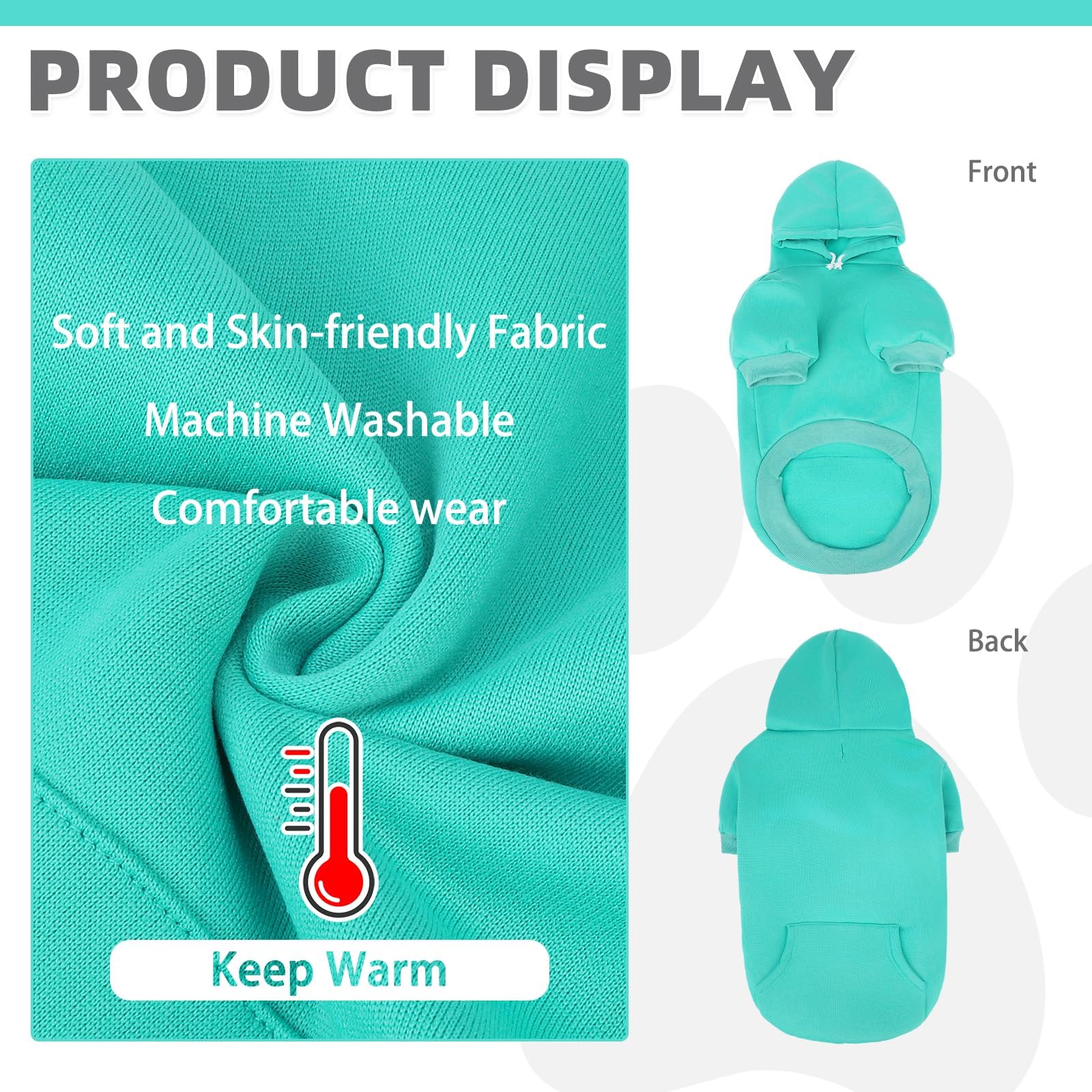 KOOLTAIL hoodie para perro básico, abertura para correa conveniente.