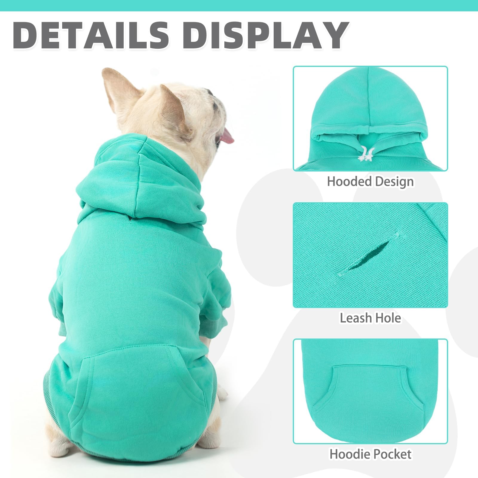 KOOLTAIL hoodie para perro básico, interior suave y cálido.