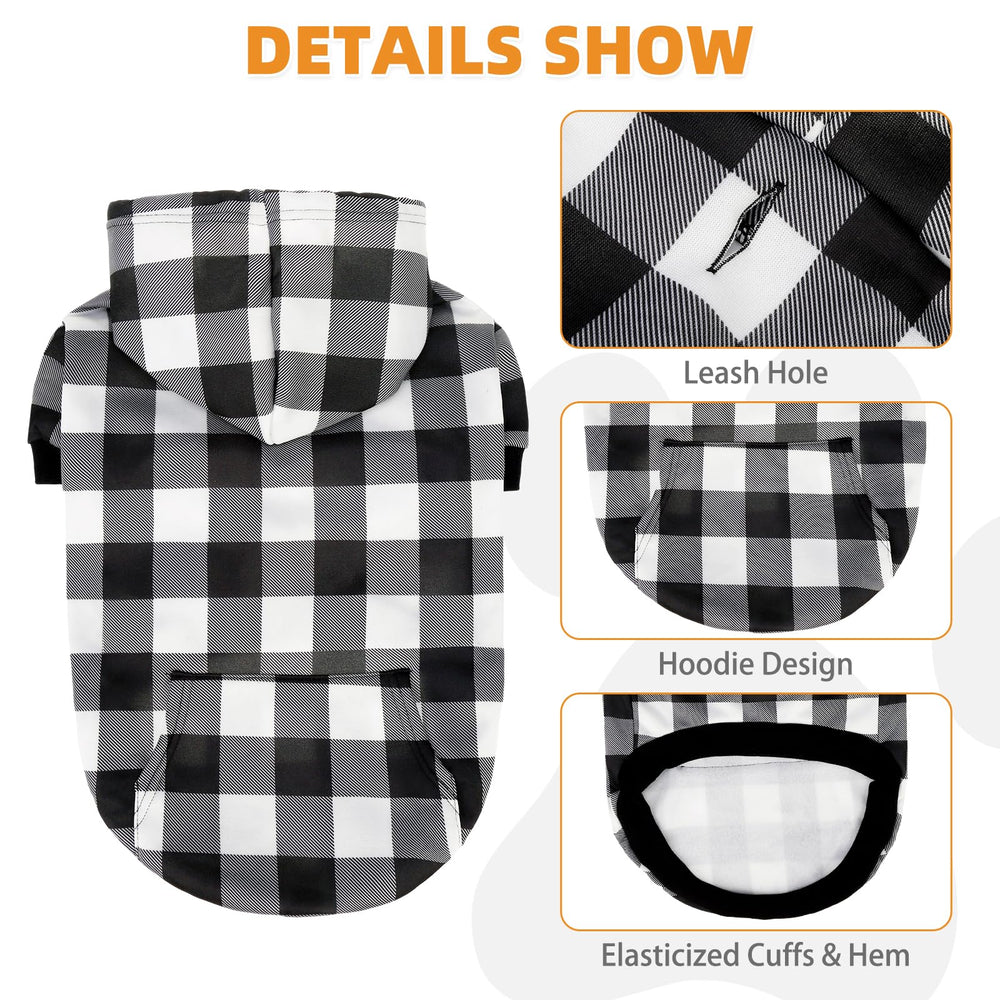 KOOLTAIL hoodie perro plaid dorso; diseño cómodo para uso diario