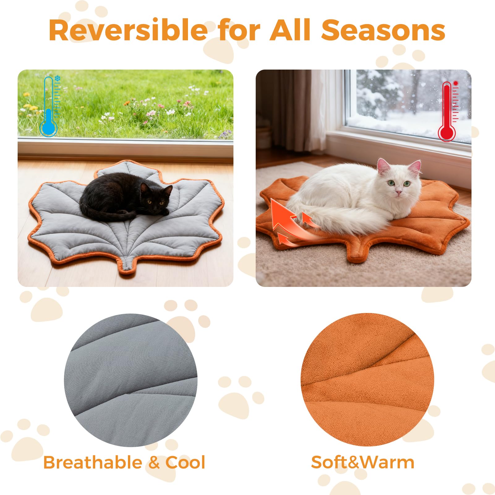KOOLTAIL manta auto-calentante para gatos, colocada en suelo o sofá, comodidad diaria.