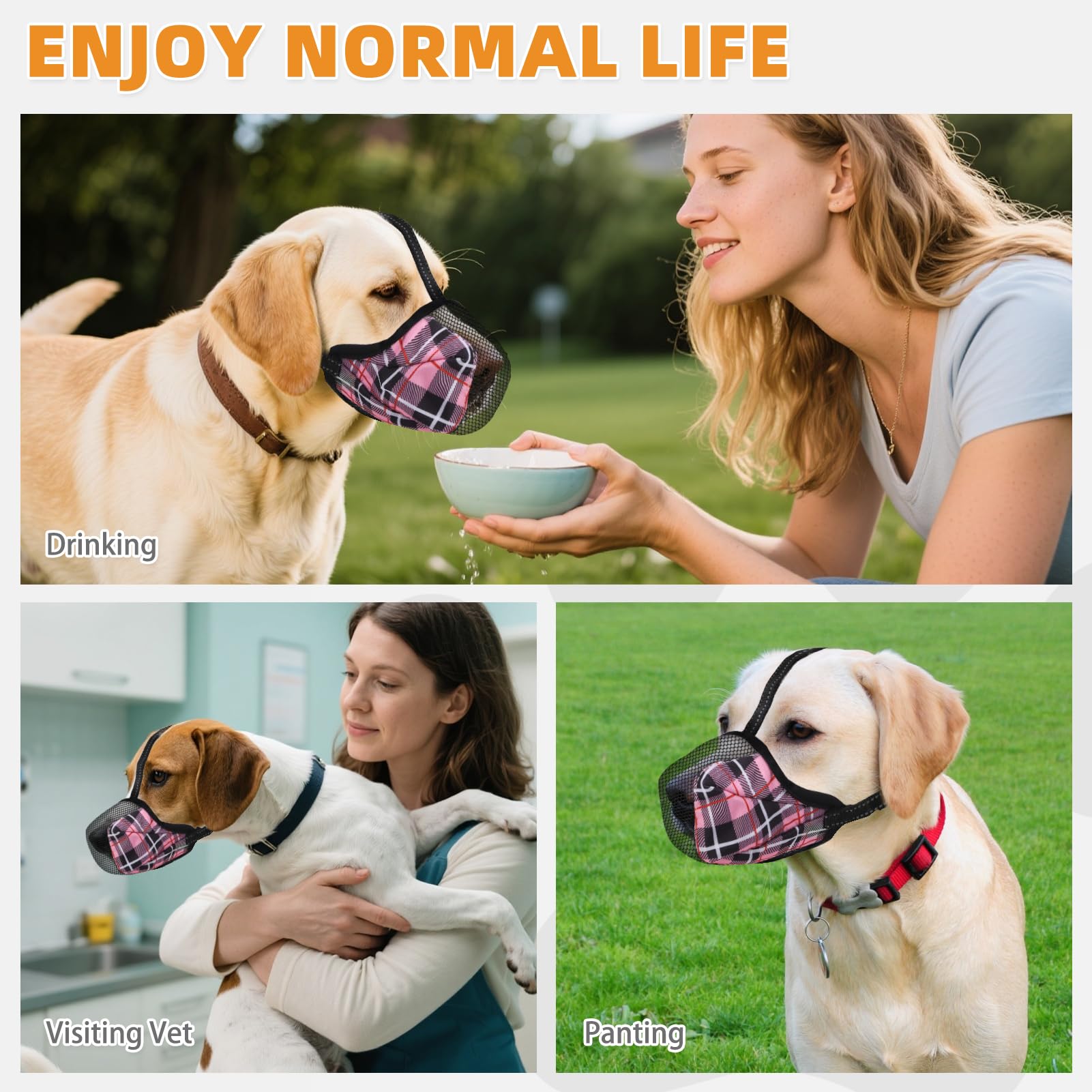 KOOLTAIL mordaza reflectante para perro, ajuste seguro para paseos nocturnos.