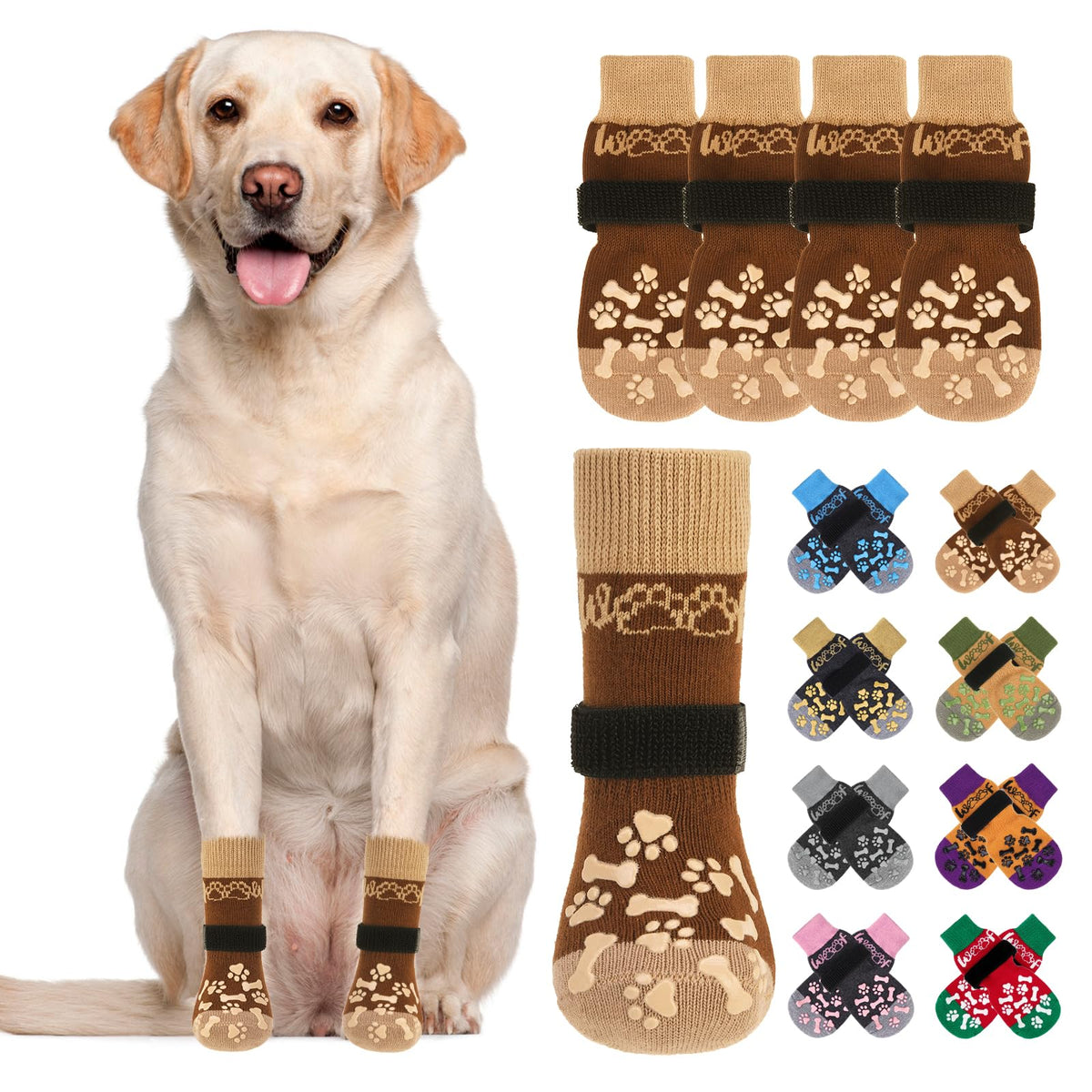 KOOLTAIL calcetines para perro talla S, medidas para ajuste seguro en casa
