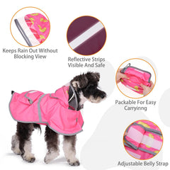KOOLTAIL chubasquero perro con tiras reflectantes mejora la visibilidad.