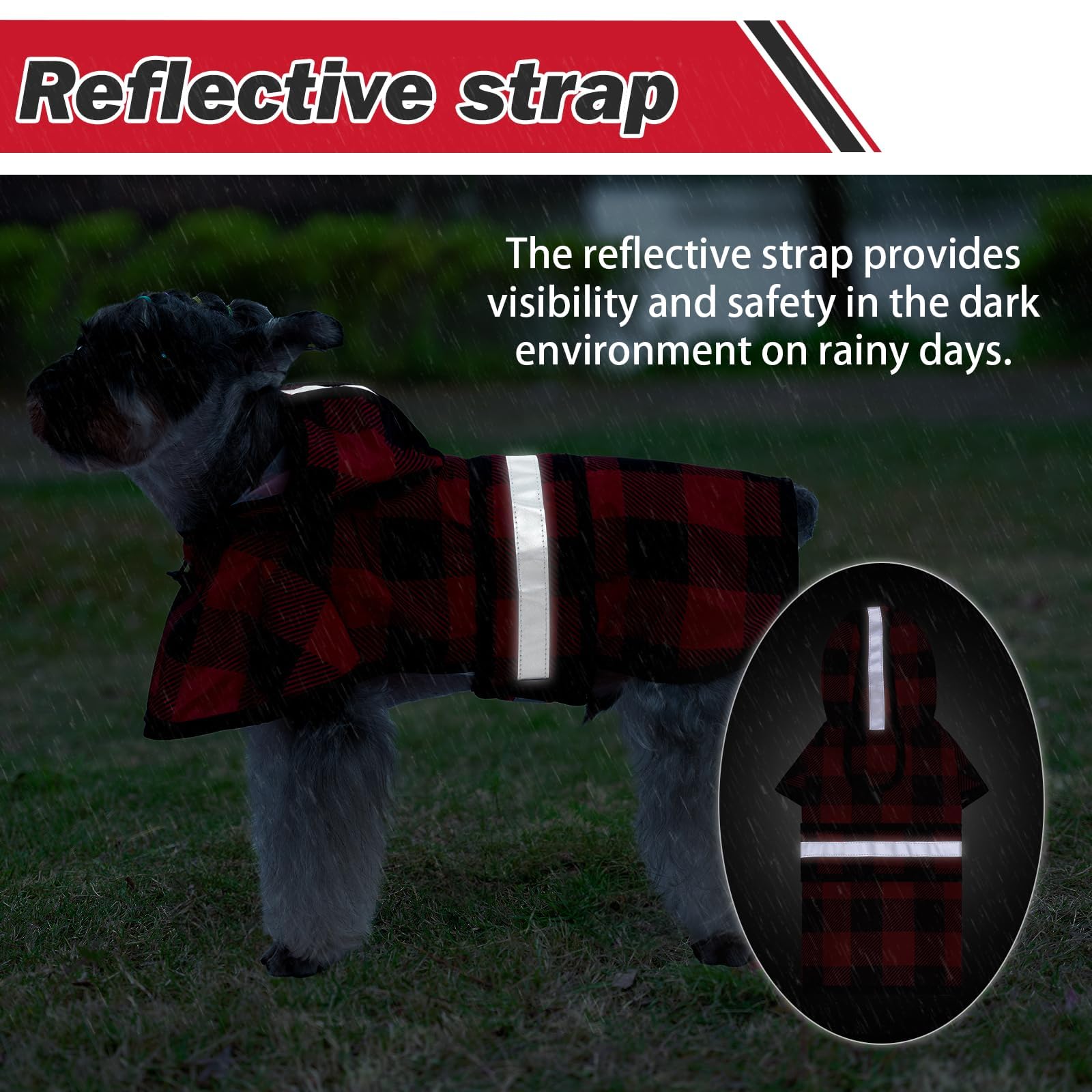 KOOLTAIL poncho con cintura ajustable para mejor ajuste en perros.