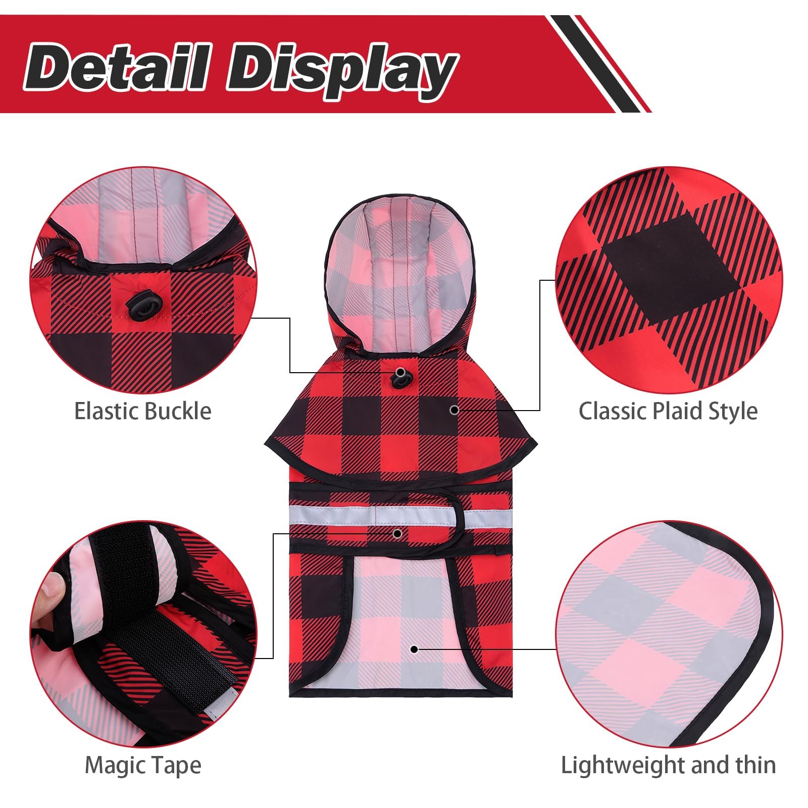 KOOLTAIL impermeable con orificio para correa trasera para paseos cómodos.