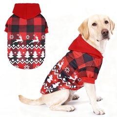 KOOLTAIL sudadera para perro con diseño navidad cuadros rojos, ideal para salidas festivas