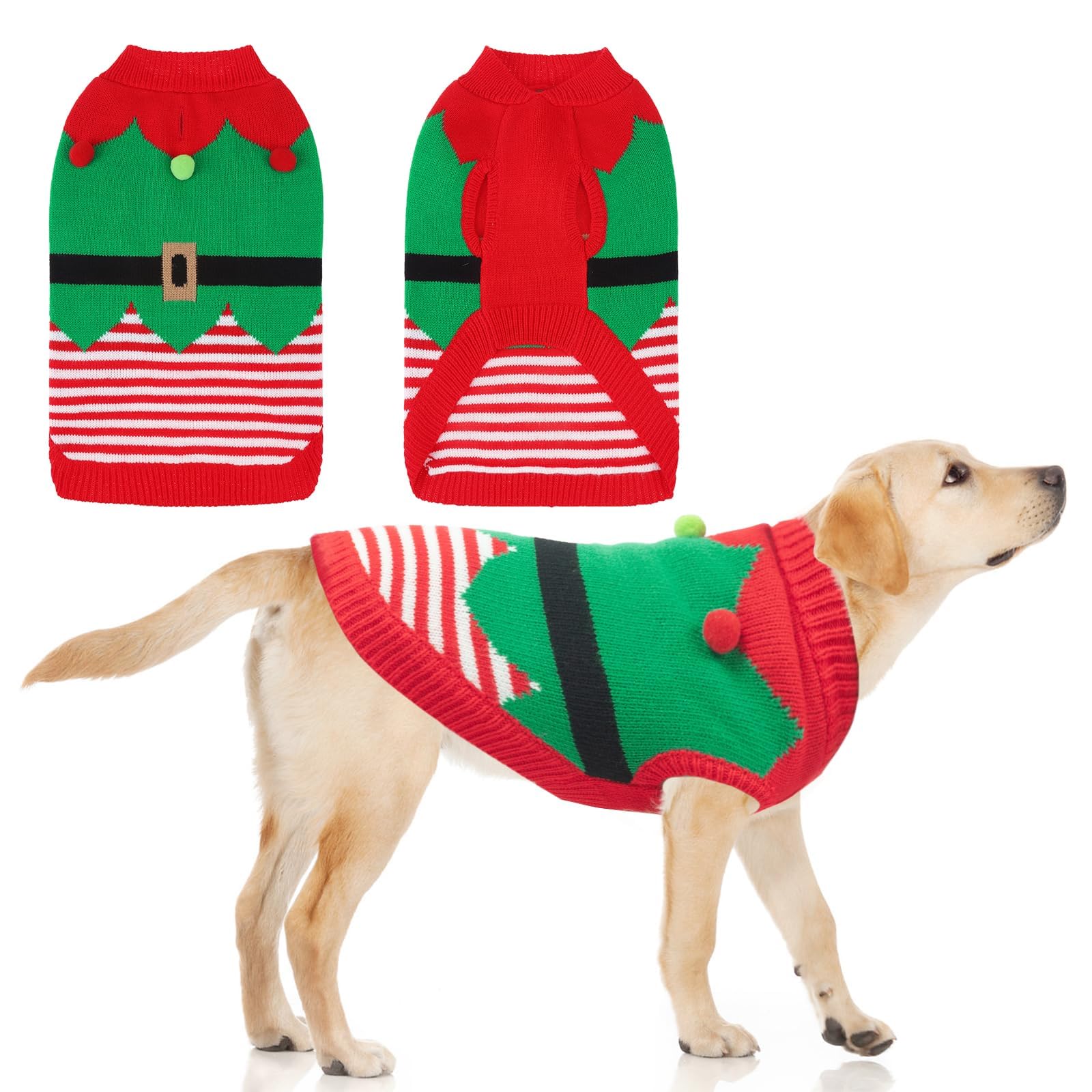 KOOLTAIL sudadera navideña para perros, vista frontal, ideal para mantener al perro abrigado en invierno