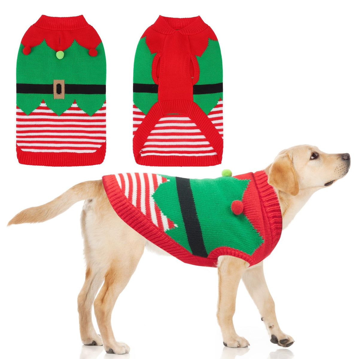 KOOLTAIL sudadera navideña para perros, vista frontal, ideal para mantener al perro abrigado en invierno