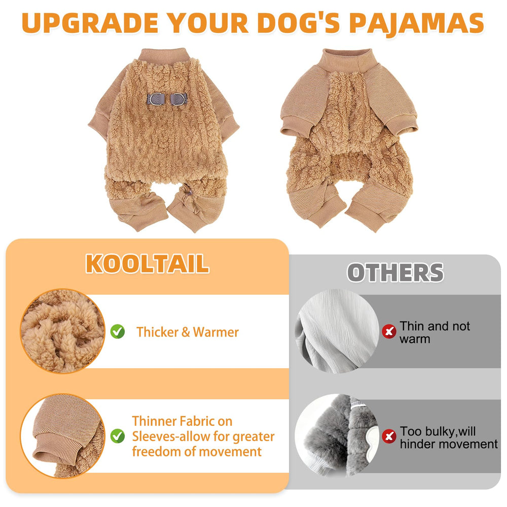 Pijama KOOLTAIL para perro pequeño gris, tejido forro polar cálido y resistente