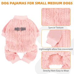 KOOLTAIL Pijama para perro pequeño, tejido forro polar, calidez suave en casa