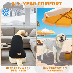 KOOLTAIL prenda moderna para perro grande en negro y gris, estilo versátil