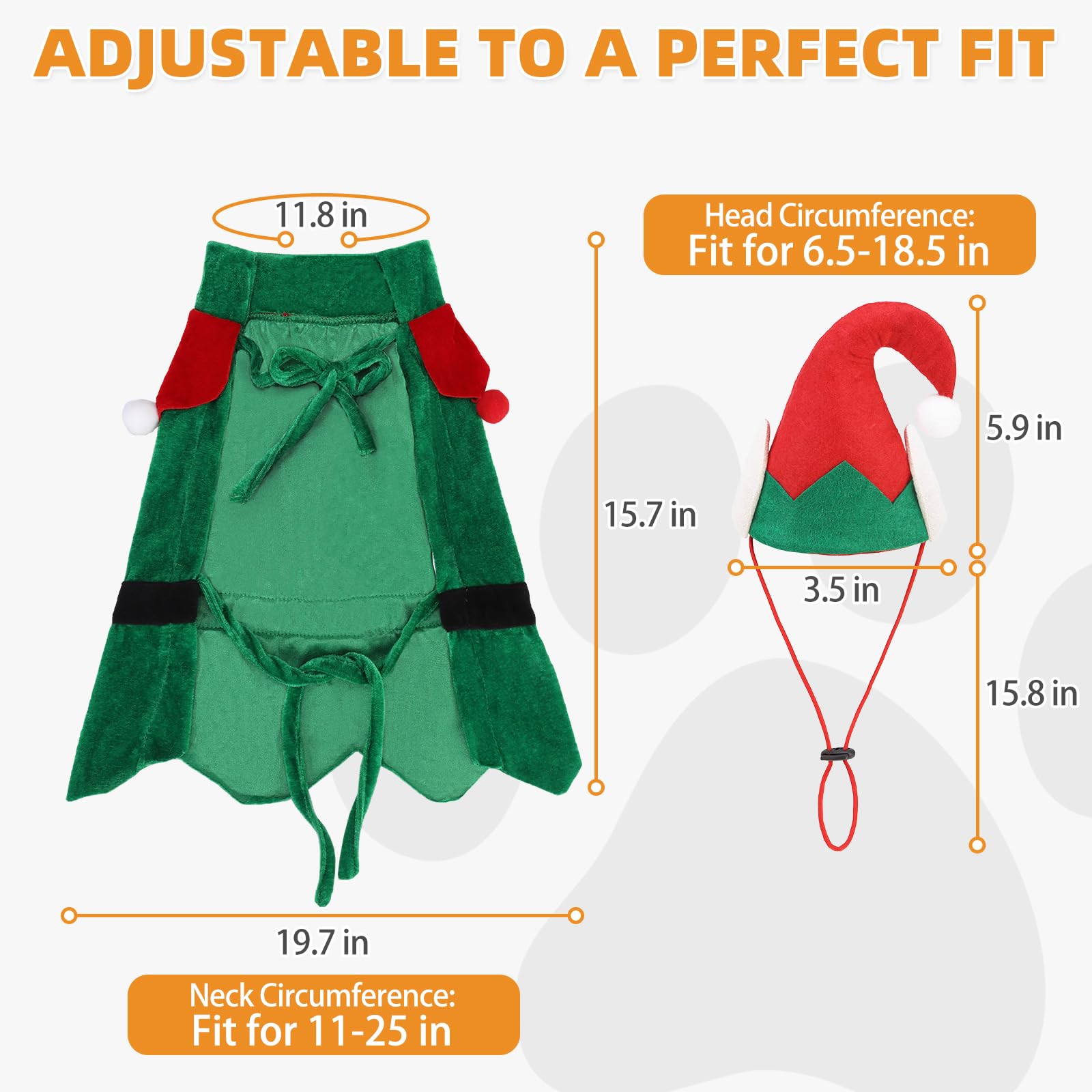 KOOLTAIL sombrero de elf o para mascotas con pompón y ajuste seguro