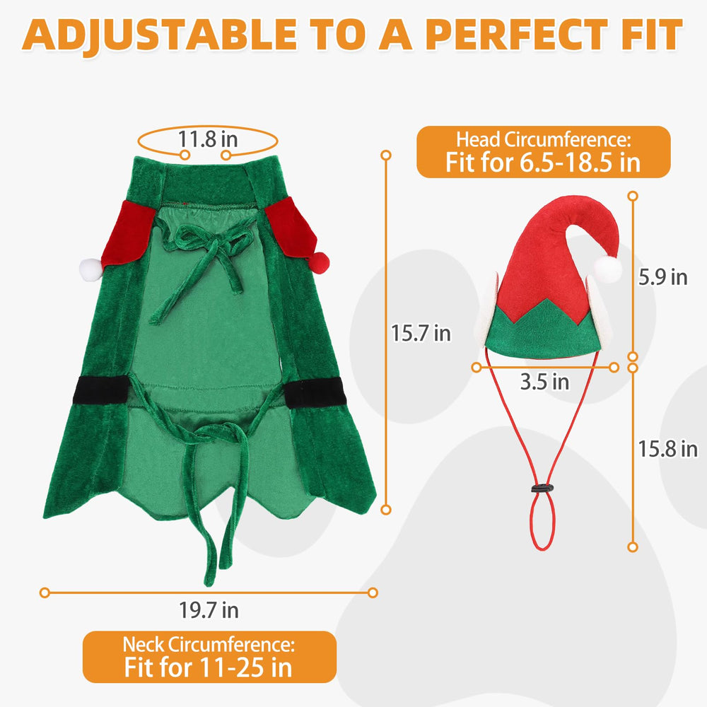 KOOLTAIL sombrero de elf o para mascotas con pompón y ajuste seguro