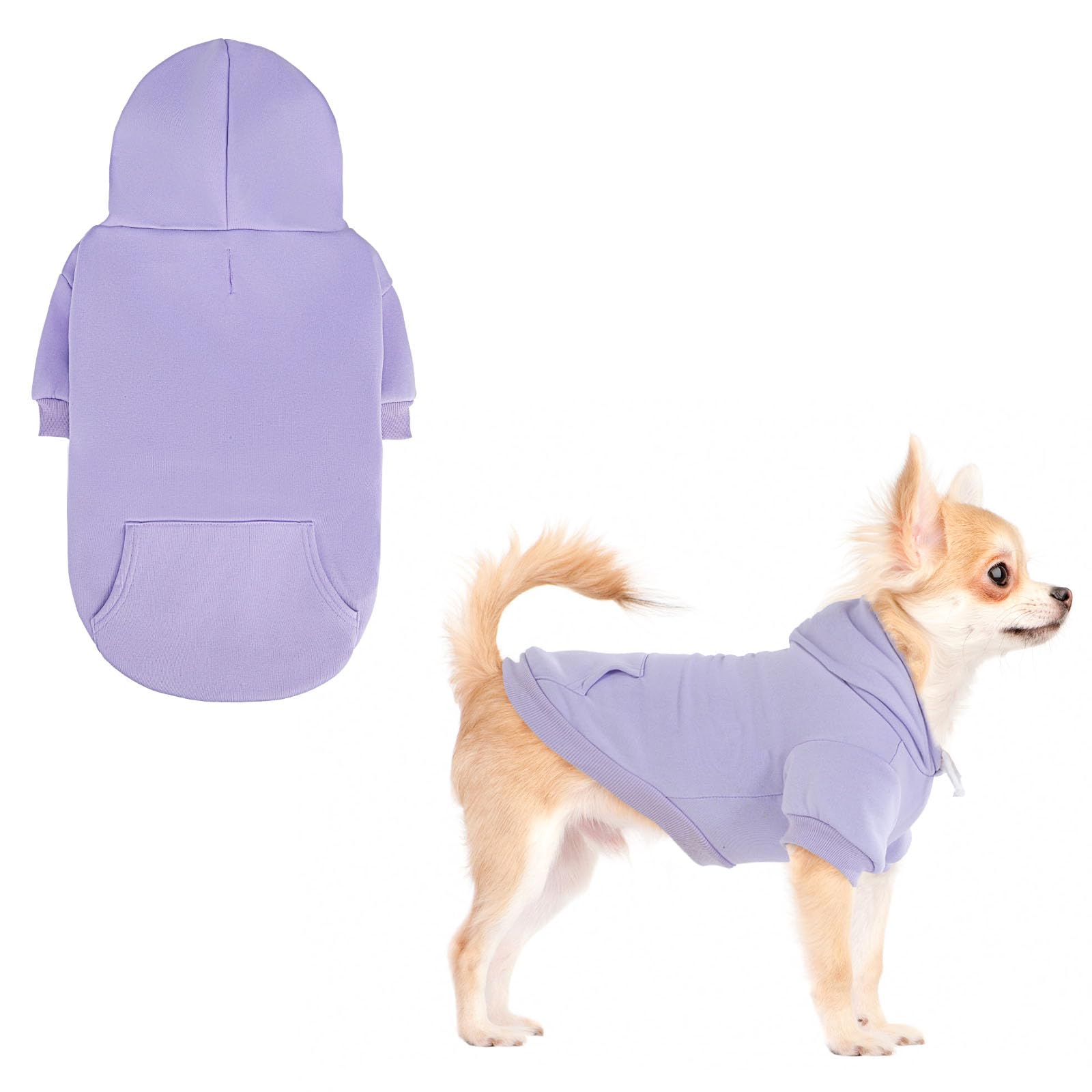 KOOLTAIL sudadera básica para perros con agujero para correa y bolsillo, ideal para paseos.
