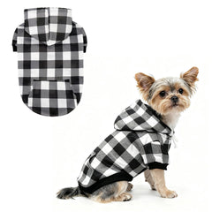 KOOLTAIL sudadera perro capucha cuadros, vista frontal, cálida y cómoda.