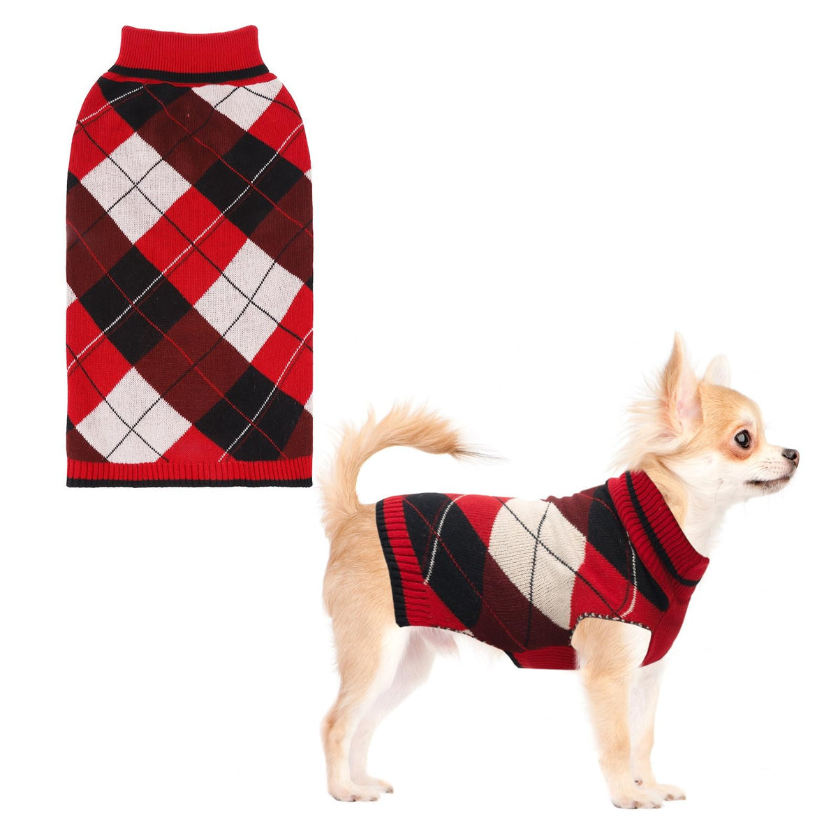 KOOLTAIL sudadera para perro cuadros clásico, ideal para paseos invernales