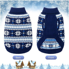 KOOLTAIL suéter de cuello alto con copos de nieve, estilo festivo para mascotas