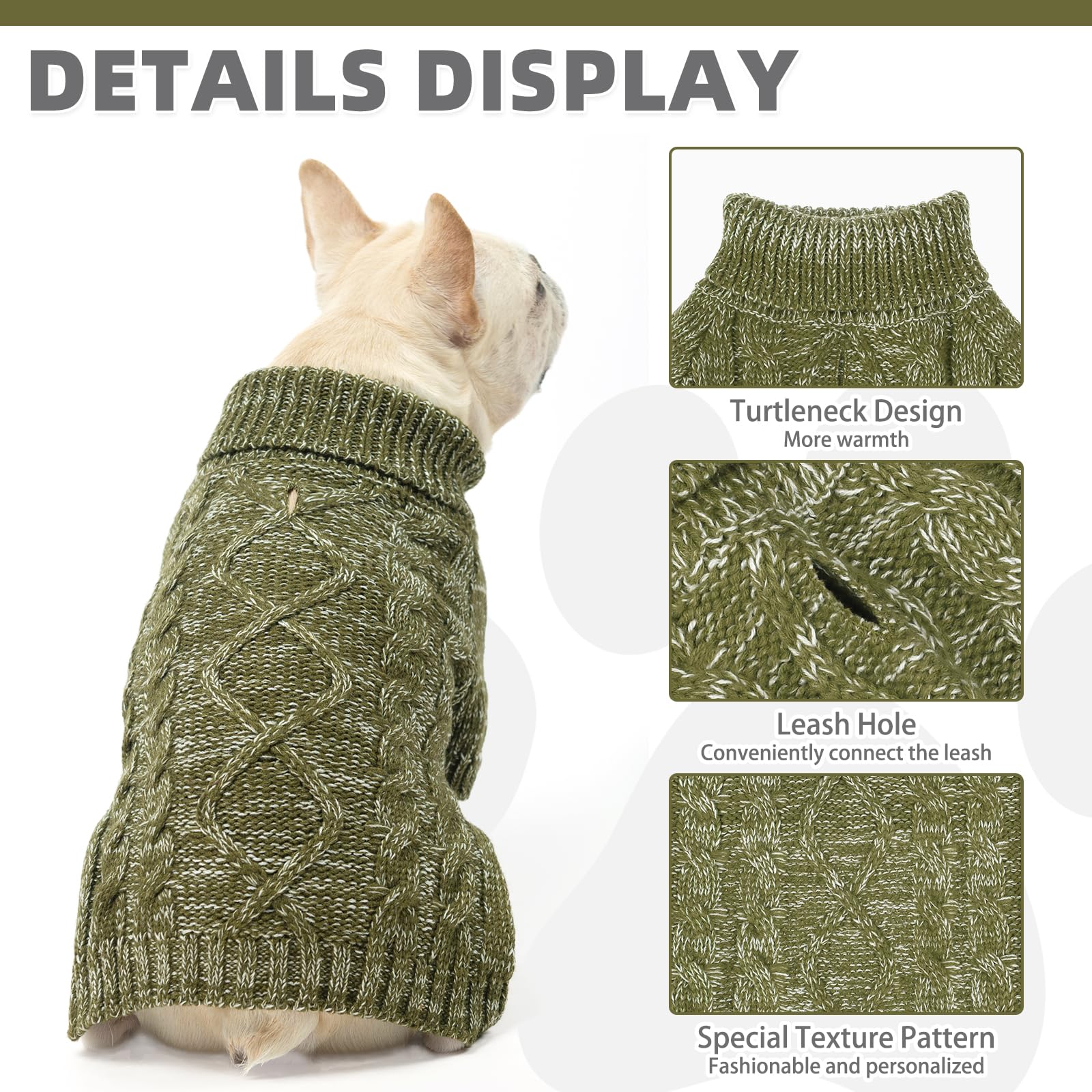 KOOLTAIL sudadera para perro, diseño clásico de punto.