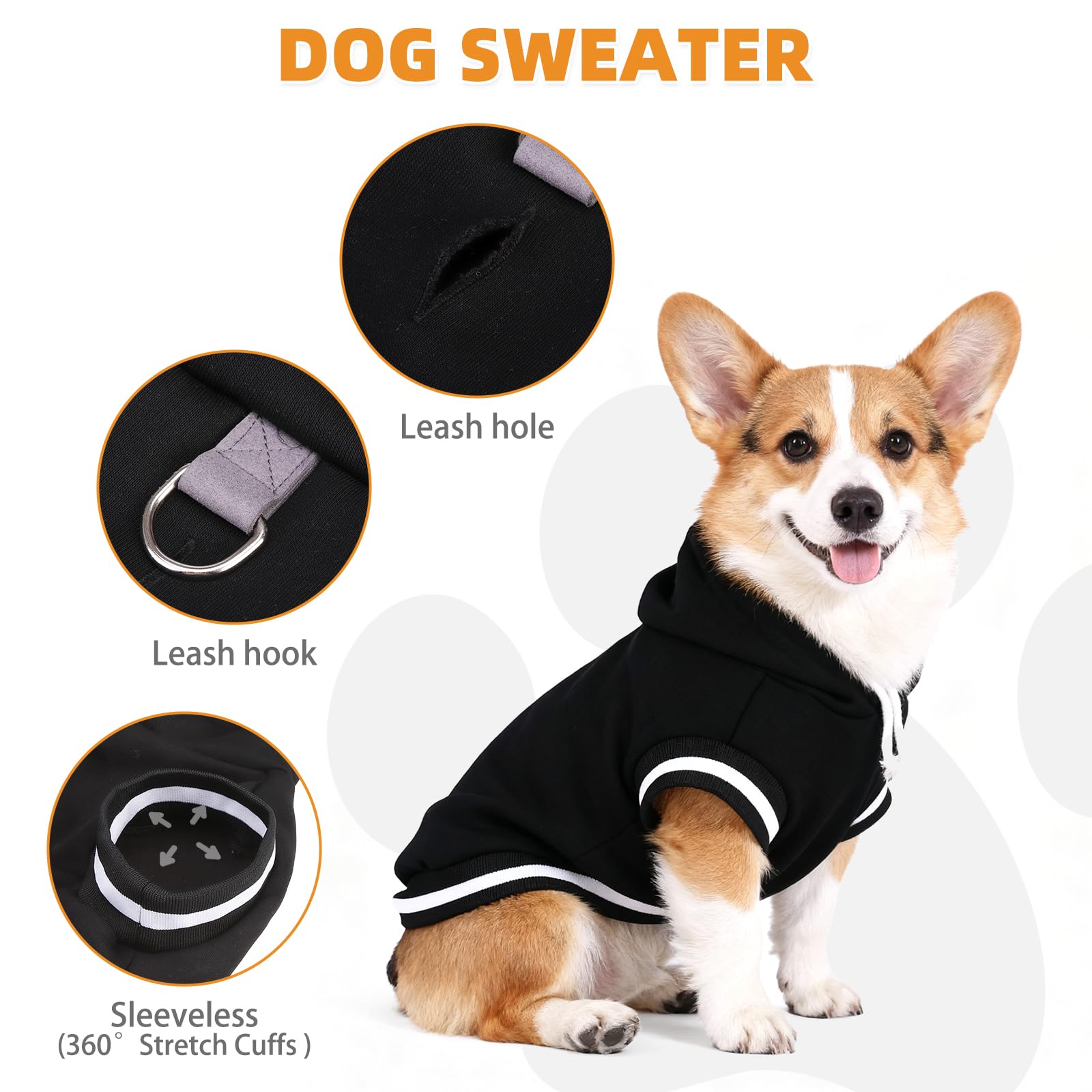 KOOLTAIL sudadera para perro diseño color-block y capucha, estilo moderno