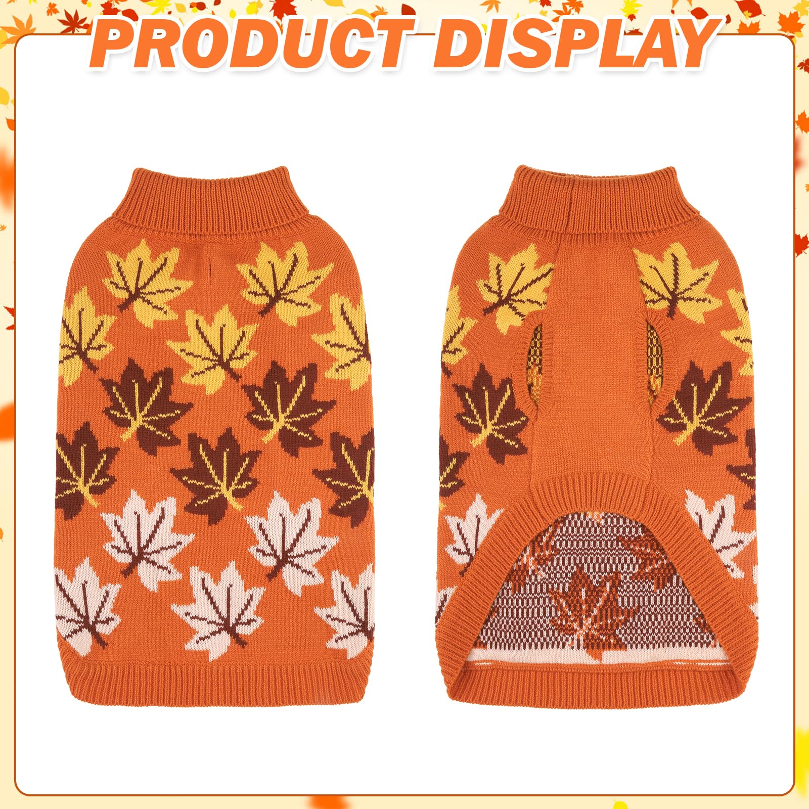 KOOLTAIL sudadera con diseño de hojas de arce naranja, estilo otoñal para tu mascota.