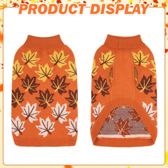 KOOLTAIL sudadera con diseño de hojas de arce naranja, estilo otoñal para tu mascota.