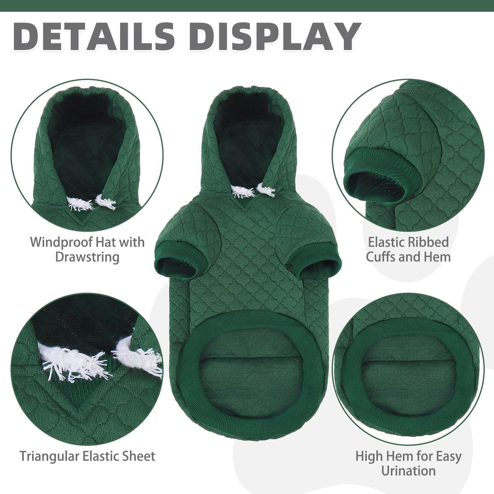 KOOLTAIL sudadera para perro grande verde acceso para correa; arnés seguro