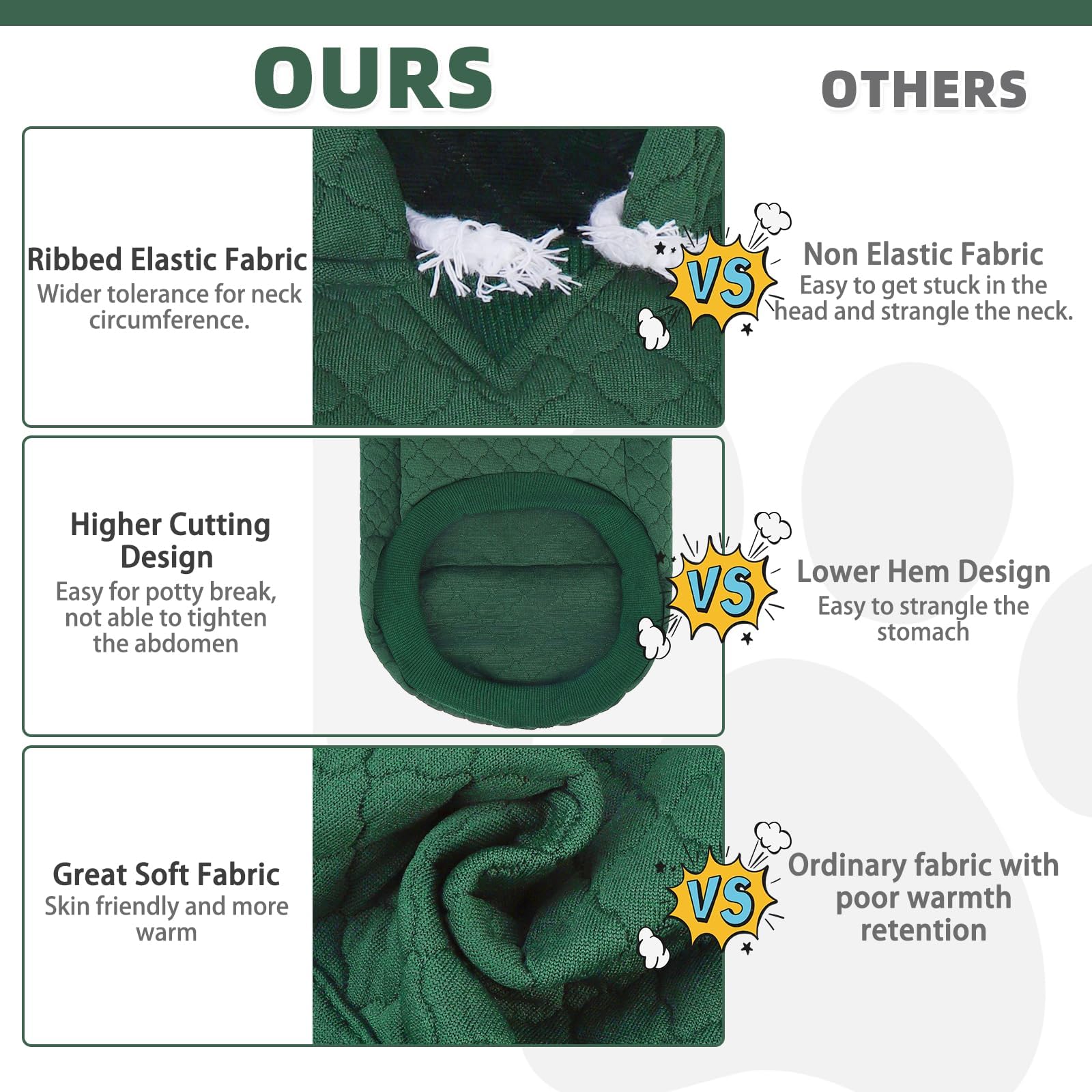 KOOLTAIL sudadera para perro grande verde forro felpa; calor suave
