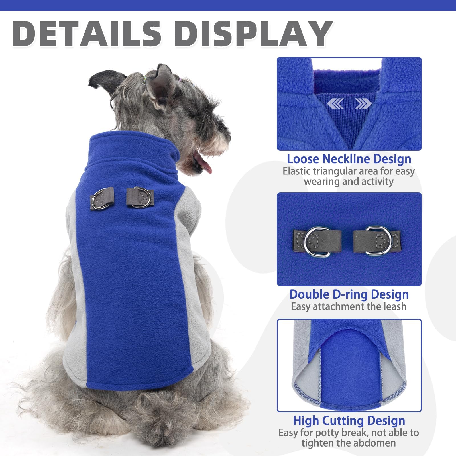 KOOLTAIL sudadera para perro, material forro polar suave, cómodo y resistente