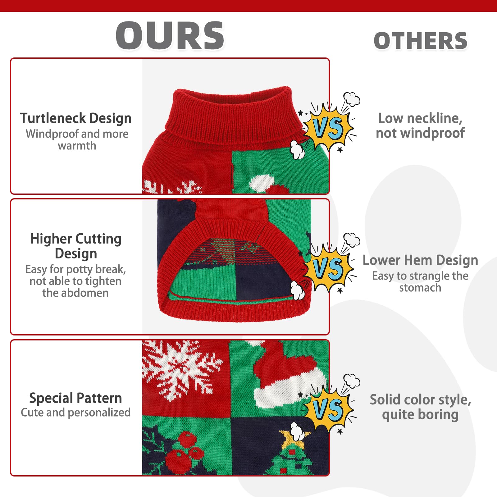 KOOLTAIL suéter para perros, patrón árbol navidad para estilo invernal.