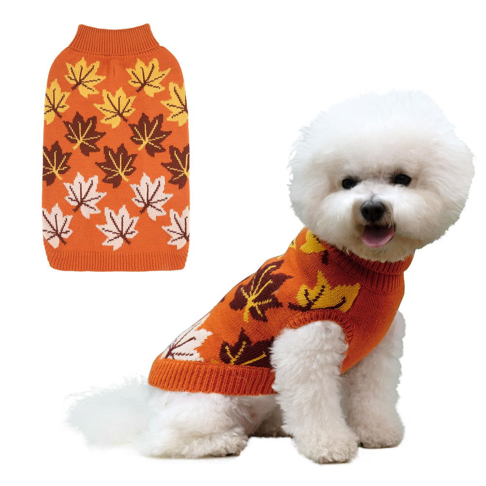 KOOLTAIL sudadera para perro pequeña con hoja de arce, ideal para paseos otoñales.