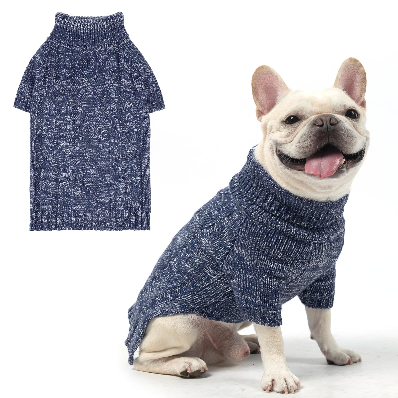 KOOLTAIL sudadera para perros con tejido cable, cálida y cómoda.