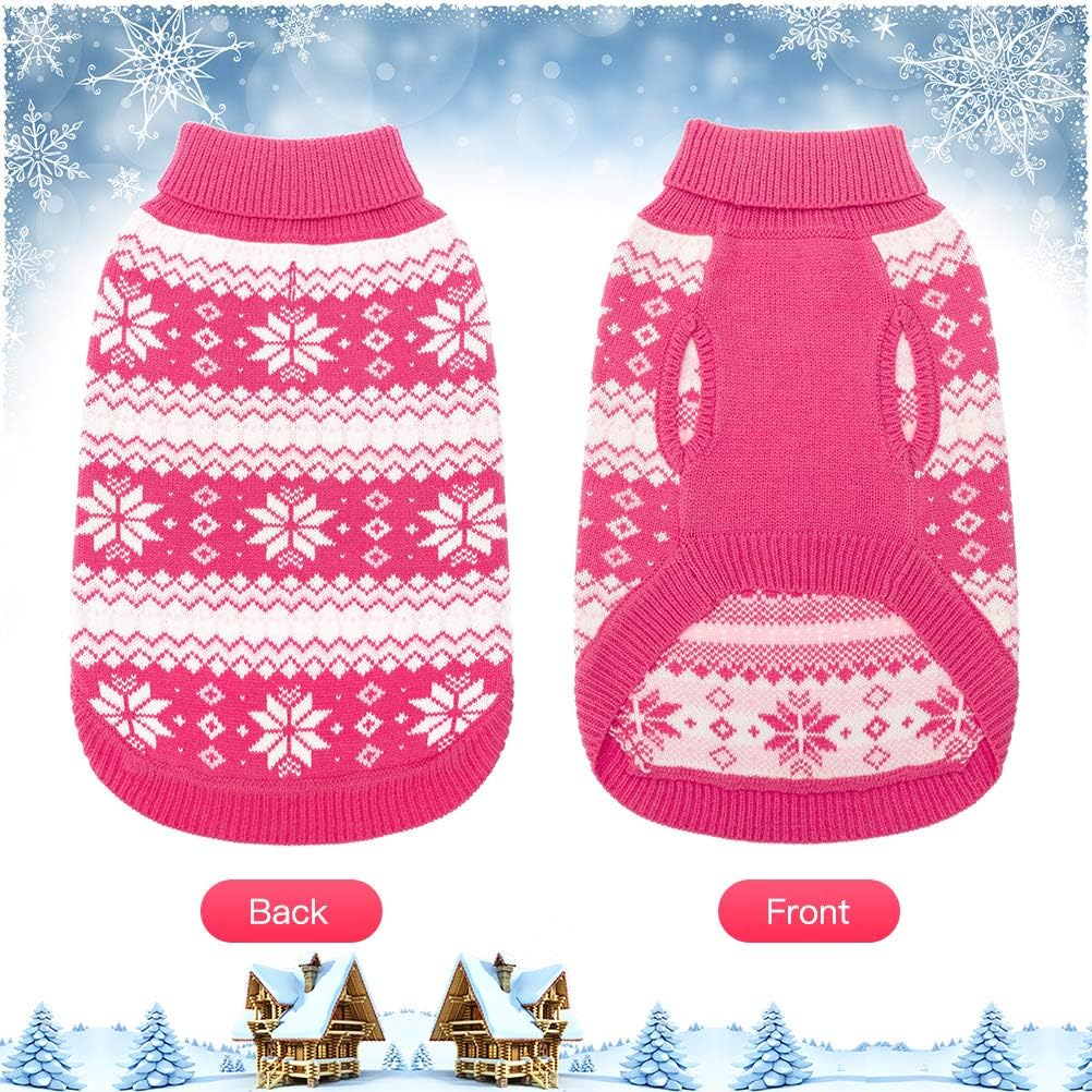 KOOLTAIL sueter copos nieve detalle, patrón festivo para mascotas