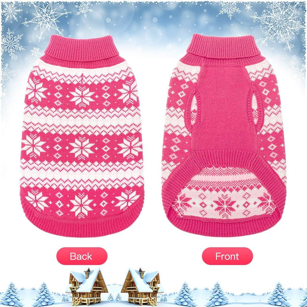 KOOLTAIL sueter copos nieve detalle, patrón festivo para mascotas