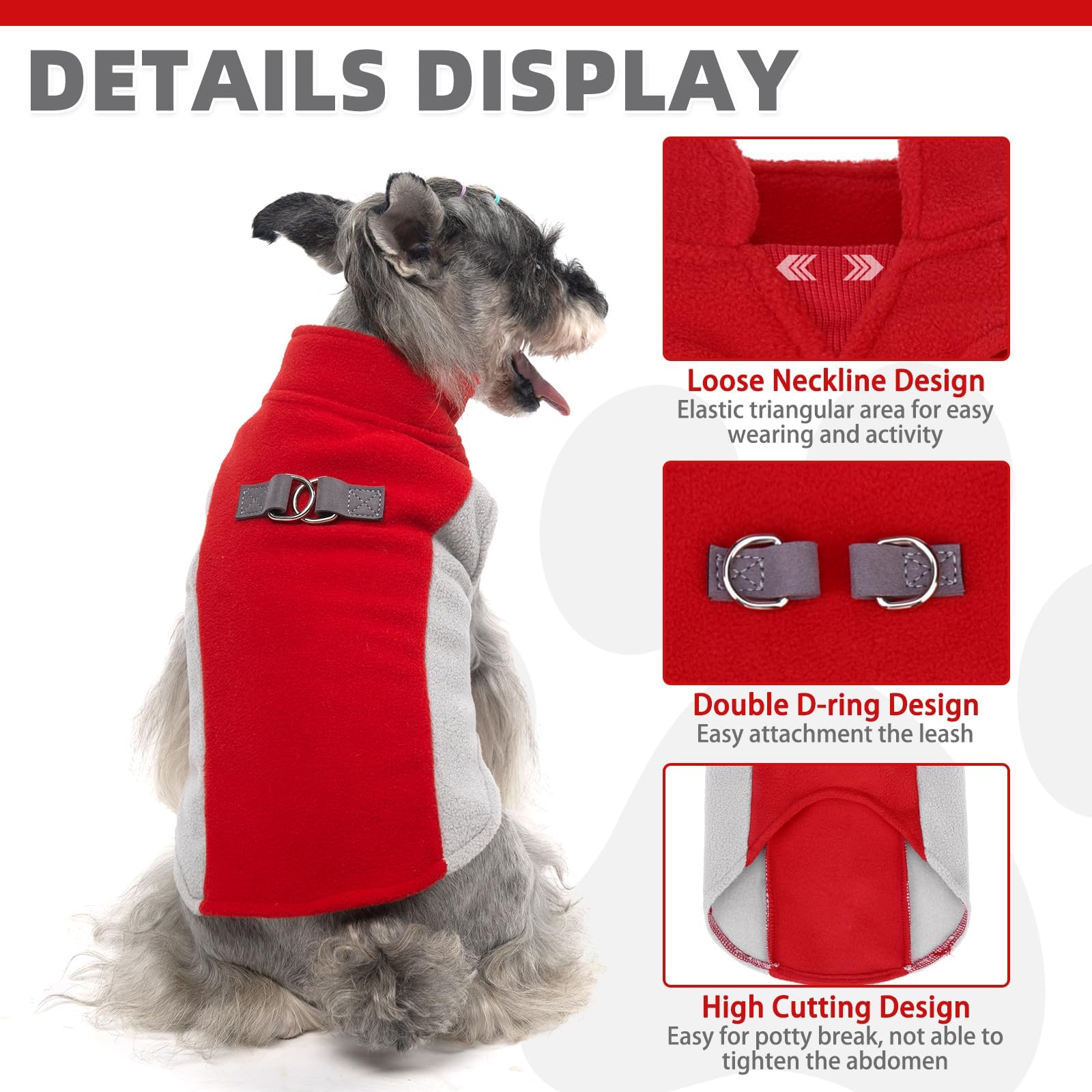 KOOLTAIL suéter para perro pequeño, diseño de bloque de color atractivo.