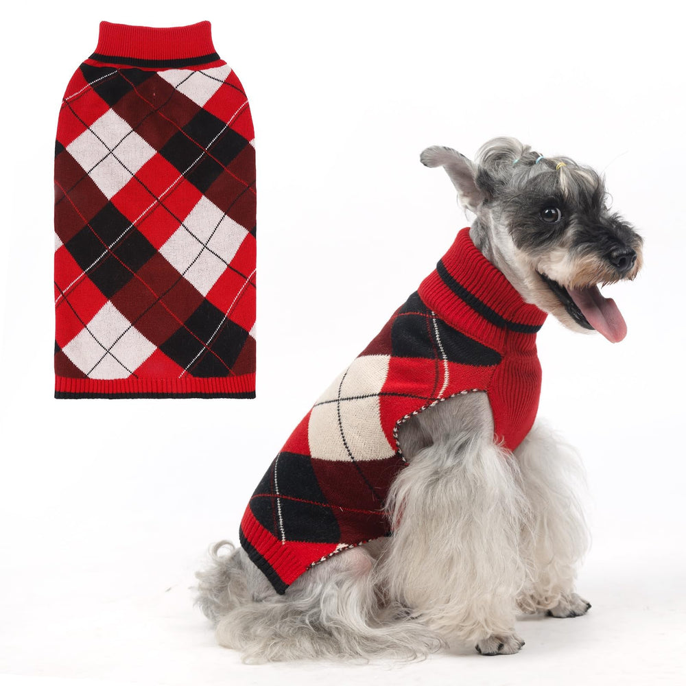 KOOLTAIL suéter para perro con cuello alto rojo, mantiene al animal cálido