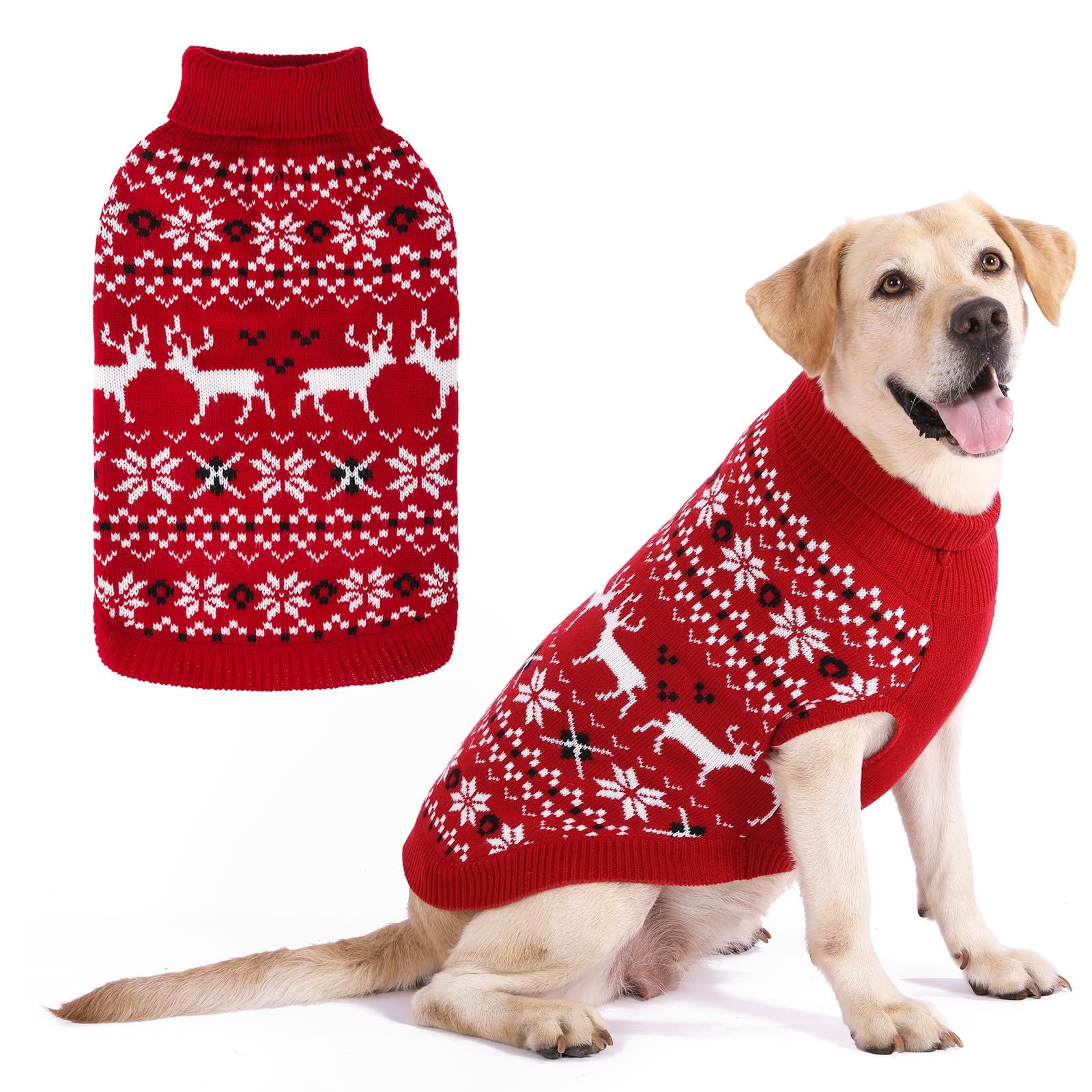 KOOLTAIL suéter navideño para perros con reno, ideal para paseos festivos y cálidos