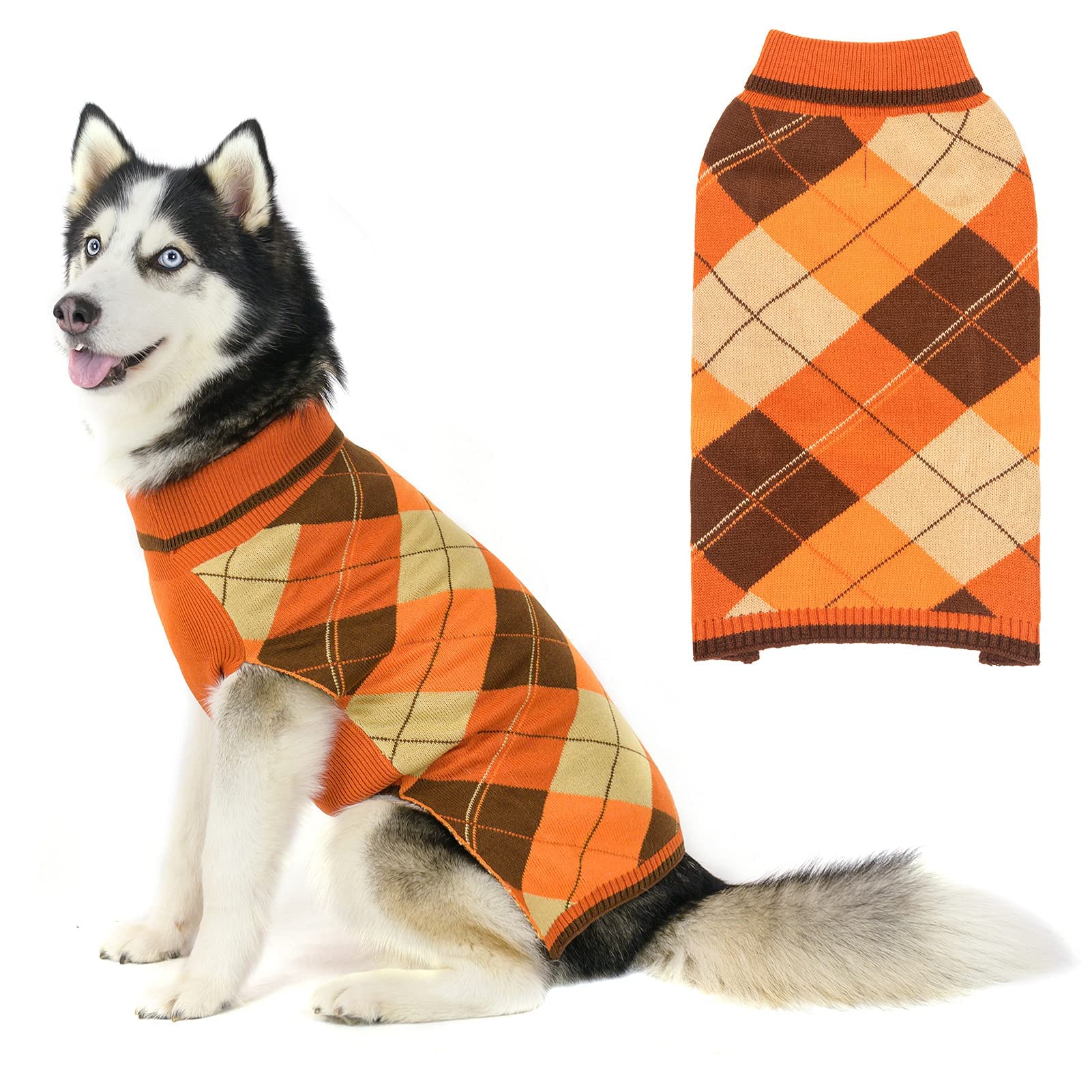KOOLTAIL suéter perro plaid clásico cuello alto, perfecto para invierno