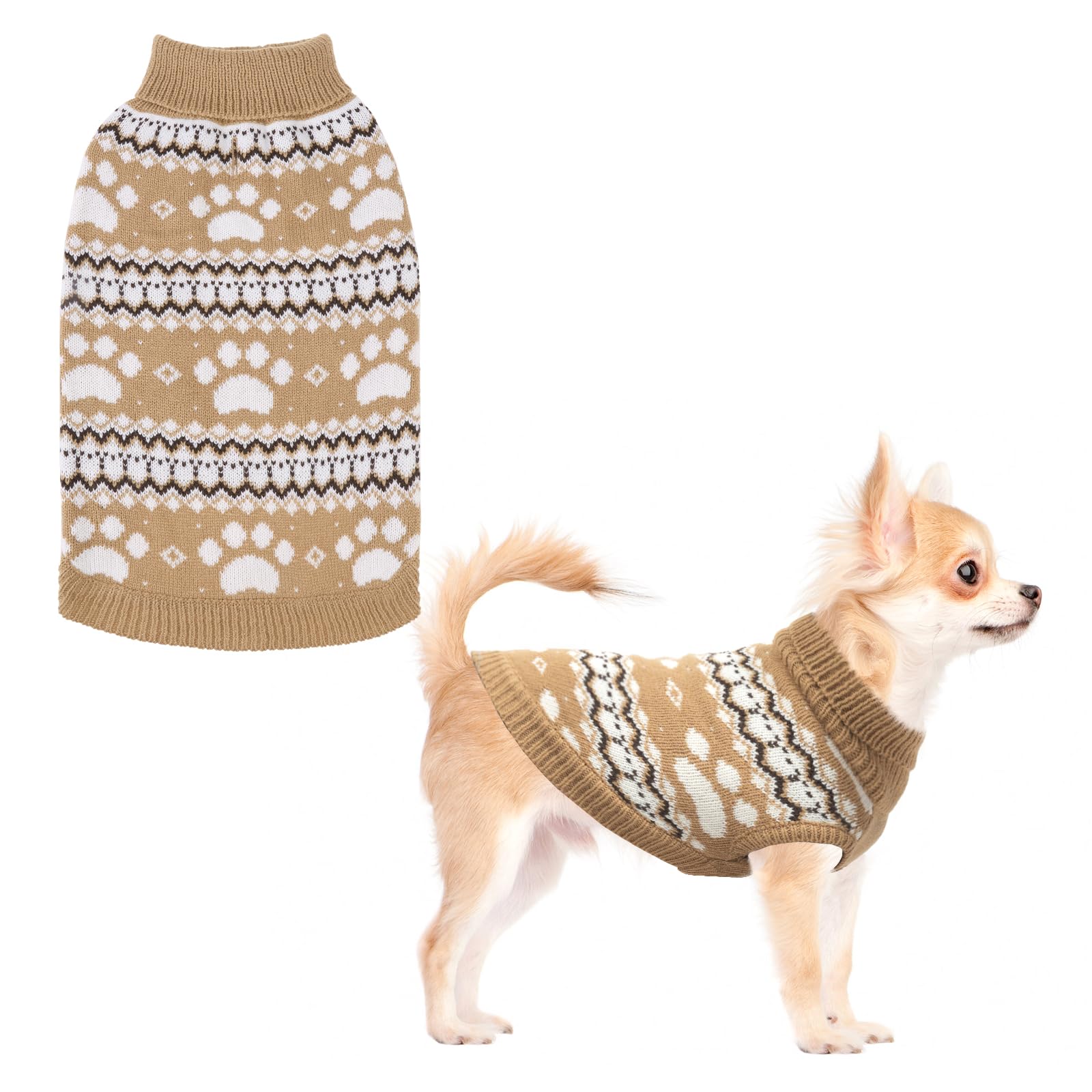 KOOLTAIL suéter para perro con punto cable cuello alto, perfecto para días fríos