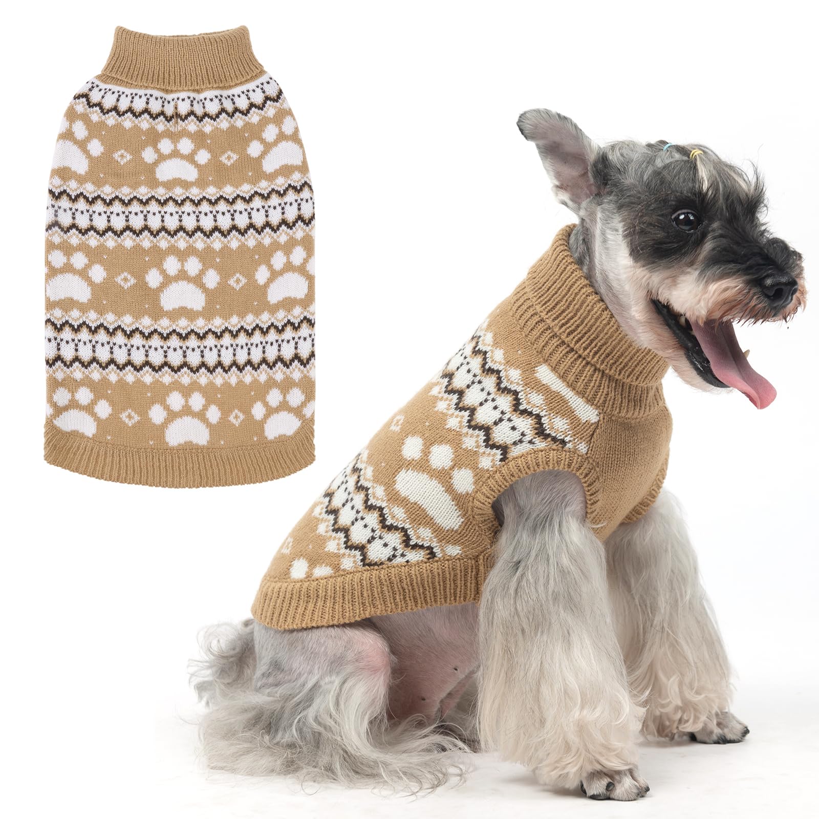 KOOLTAIL suéter punto cable para perro, vista frontal, cálido para paseos invernales