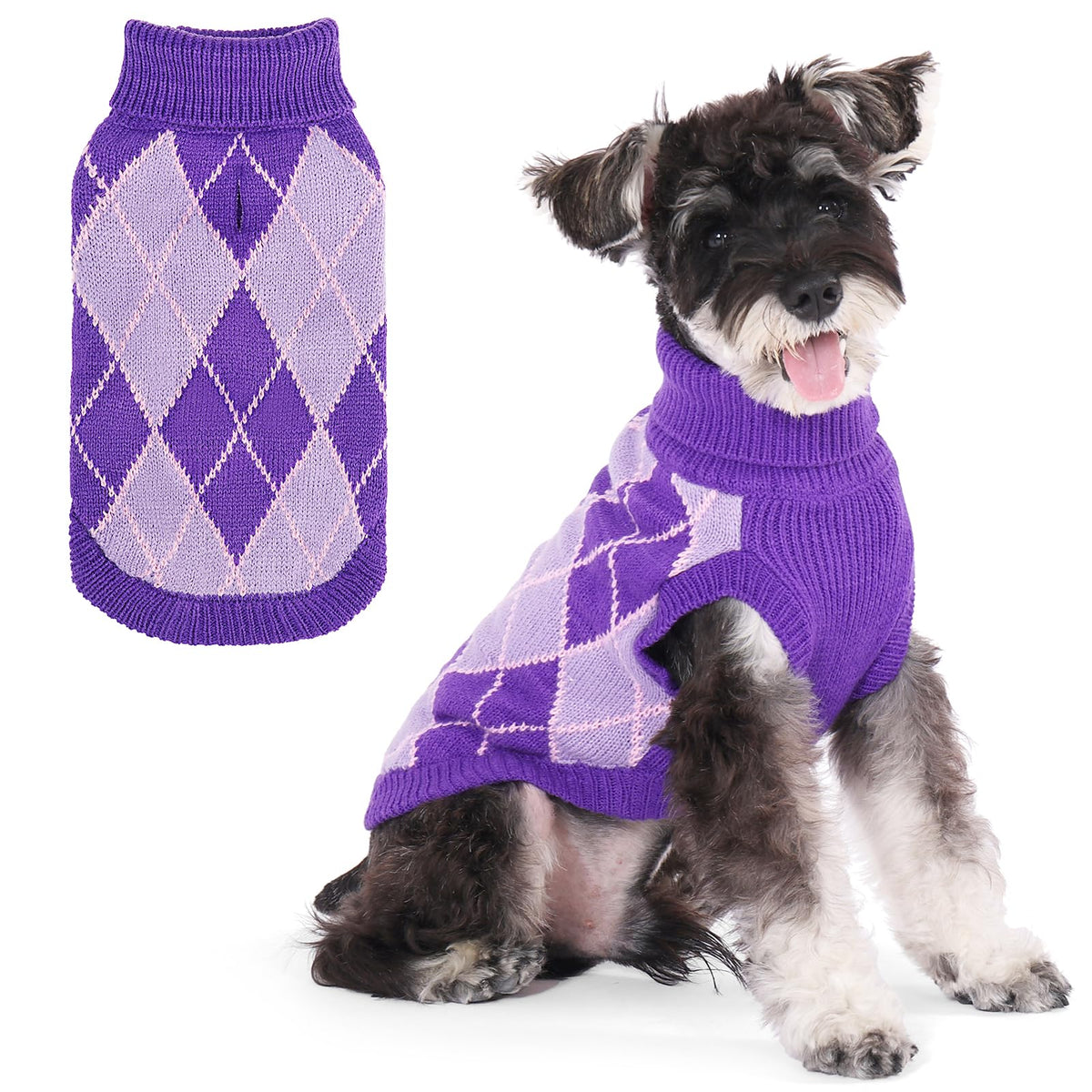 KOOLTAIL suéter para perro pequeño con cuello alto, abriga durante el frío