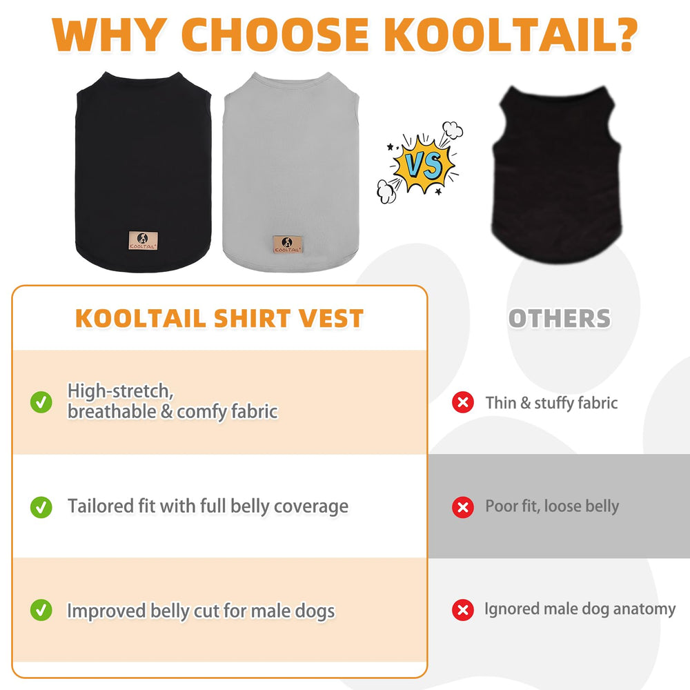 KOOLTAIL tanque ligero para perro grande, ajuste cómodo y transpirable