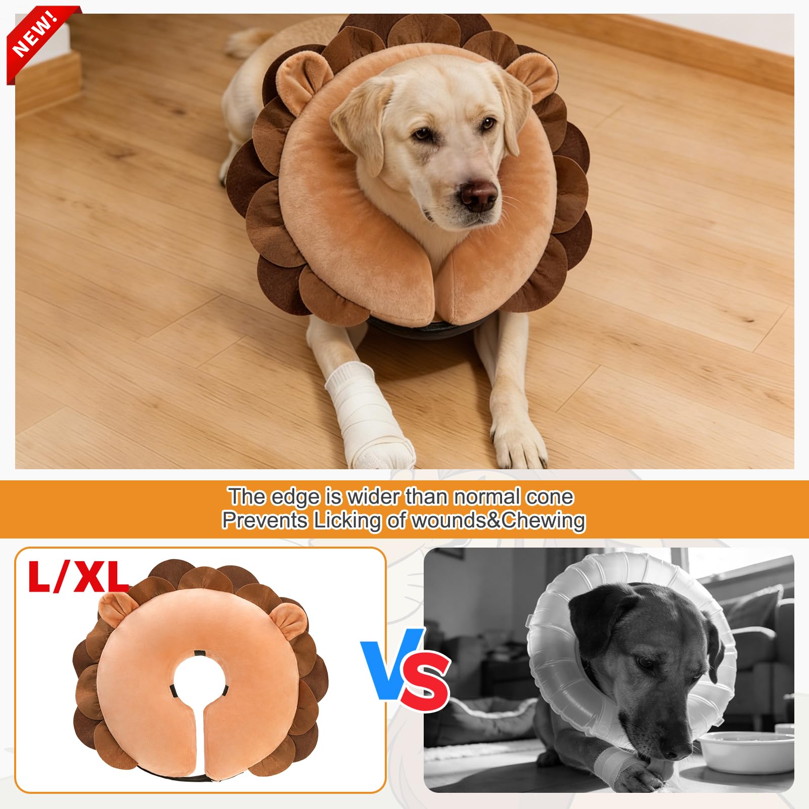 KOOLTAIL válvula-dorso inflacion collar perro, inflado regulable con comodidad