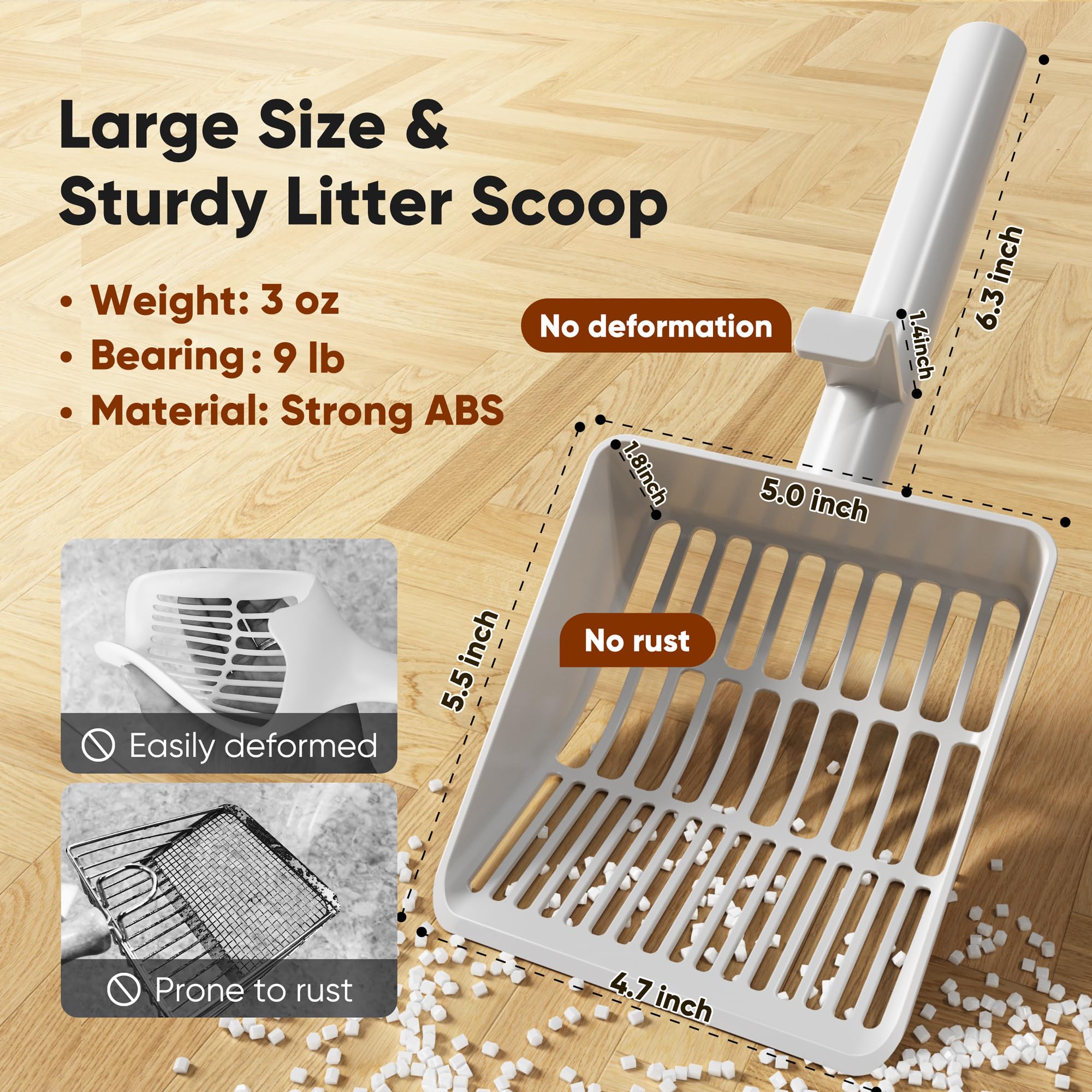 KooMooM Litter Scoop de gran tamaño para limpieza rápida y eficiente
