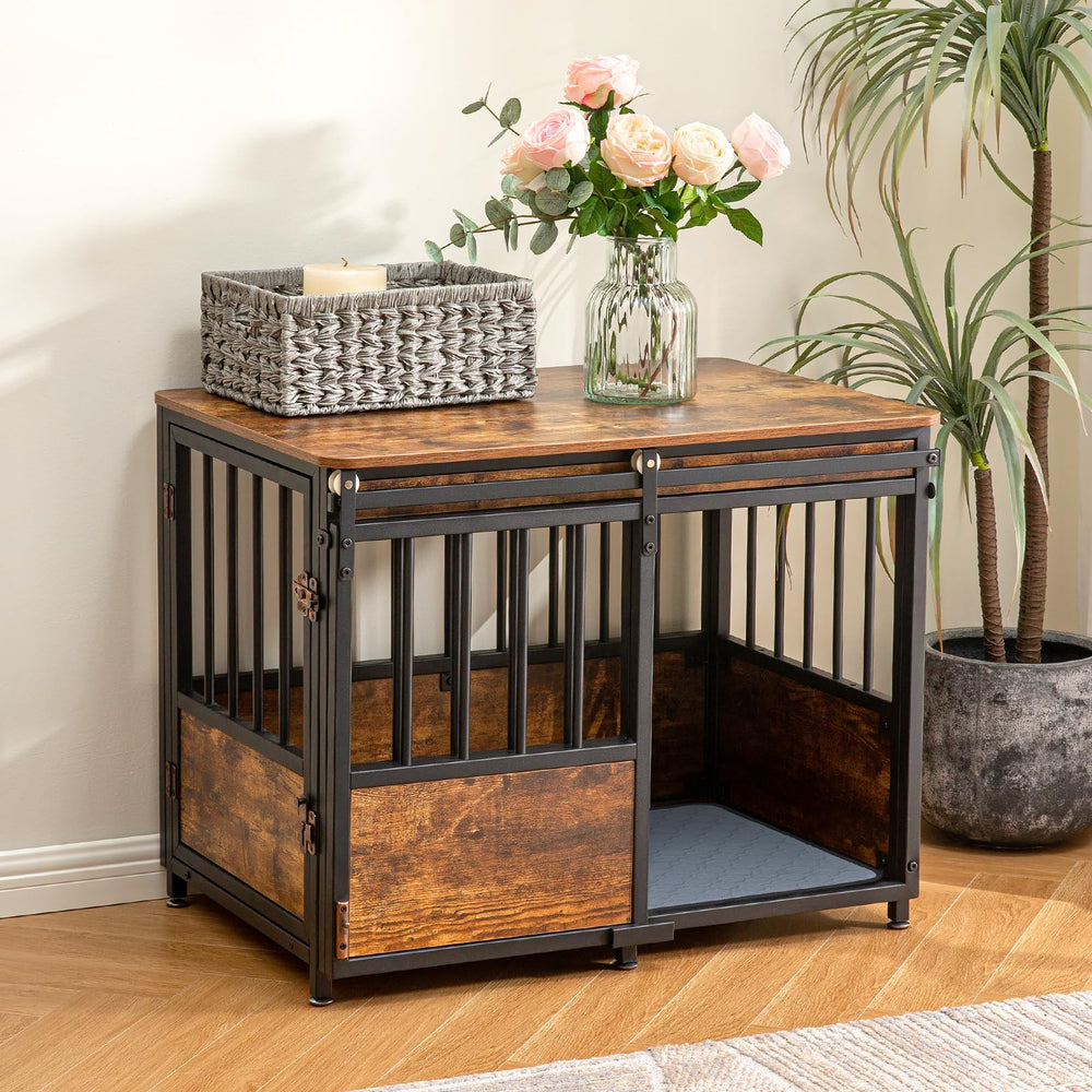 KOOPRO jaula-mueble para perros 32 pulgadas con cojín para descanso cómodo.